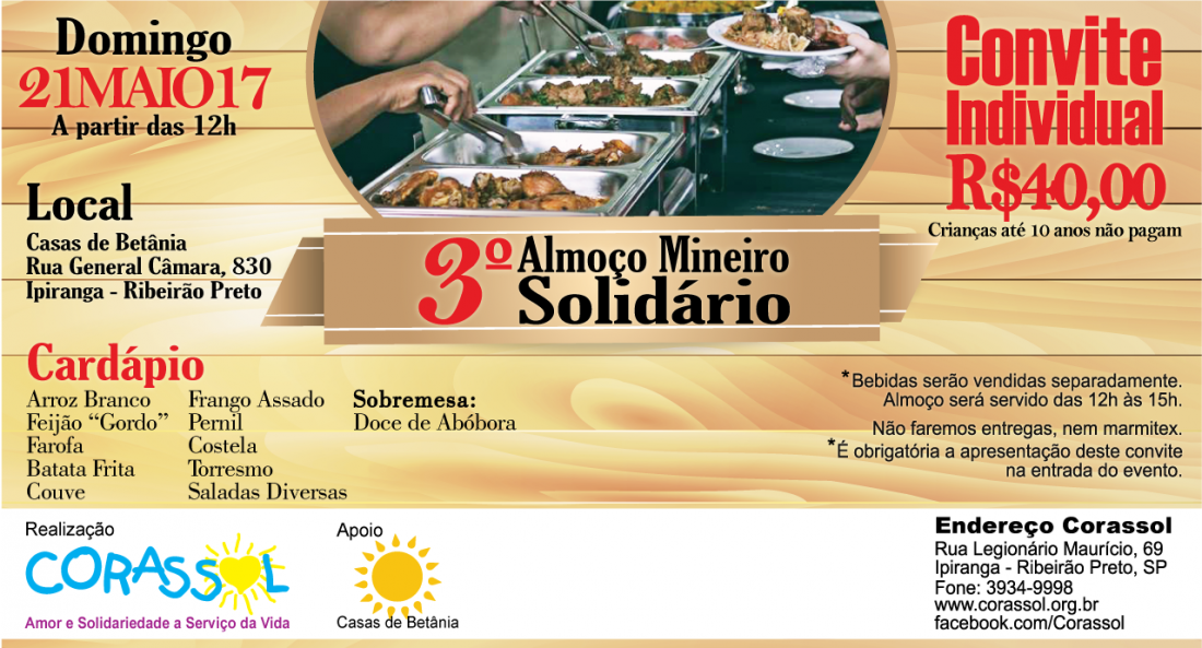 Almoço Mineiro Solidário